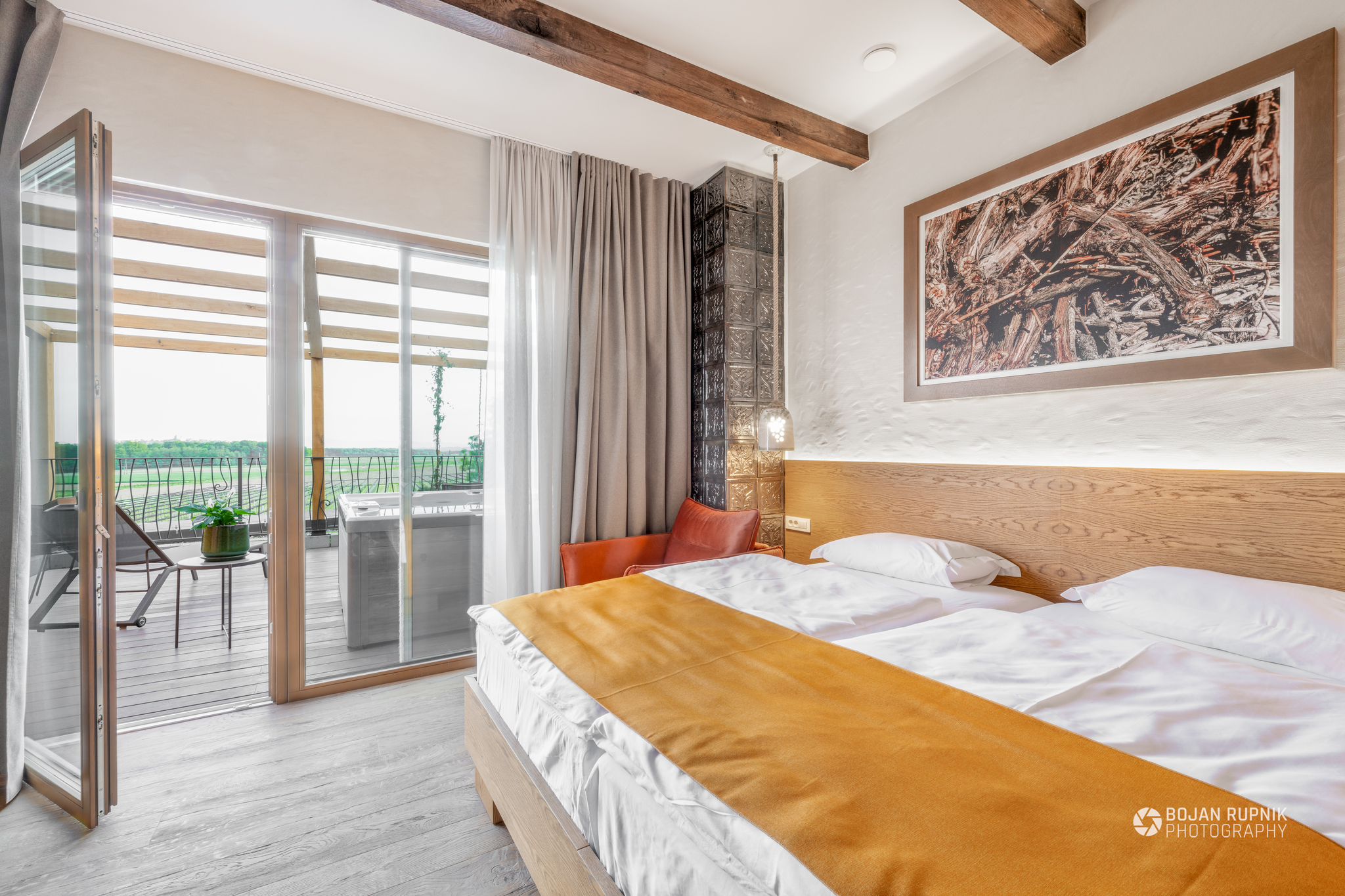 Soba Drvarnica z teraso in masažnim bazenom v Vinskem raju Glavinič